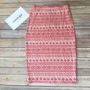 Aztec print pencil skirt